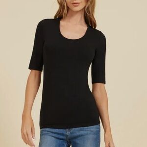 Joie Black Fitted Ribbed Tee NWT